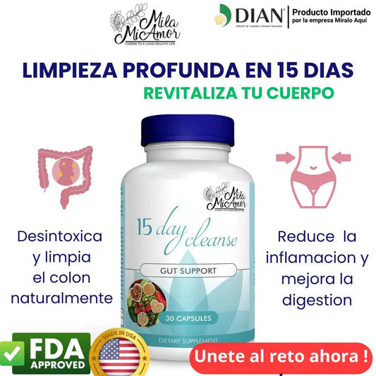 Limpiador digestivo -15 Days Cleanse  Limpieza Natural del Colon
