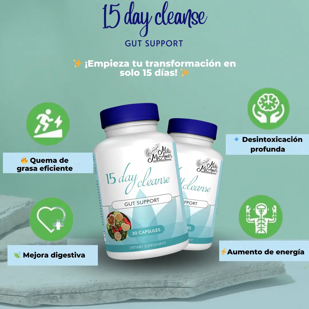 Limpiador digestivo -15 Days Cleanse  Limpieza Natural del Colon